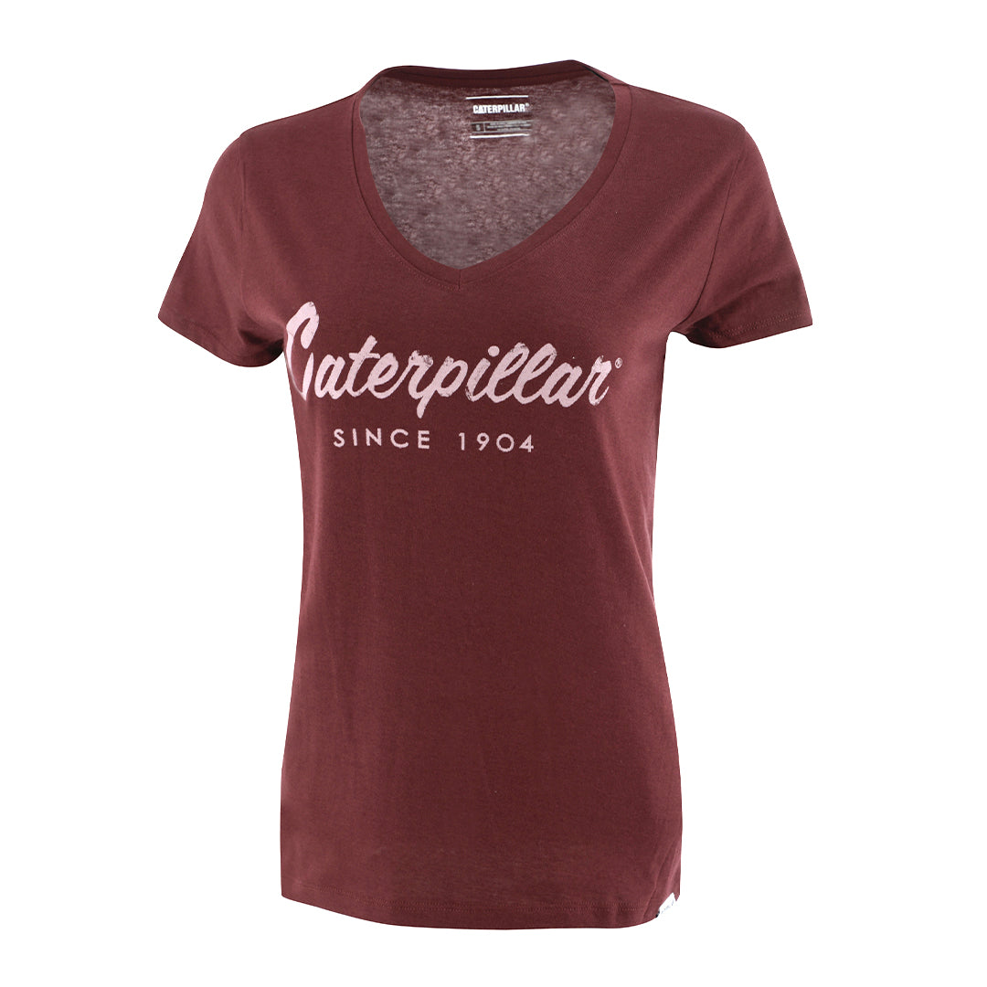 Camiseta Script V Neck para Mujer Caterpillar Guatemala CAT Guatemala
