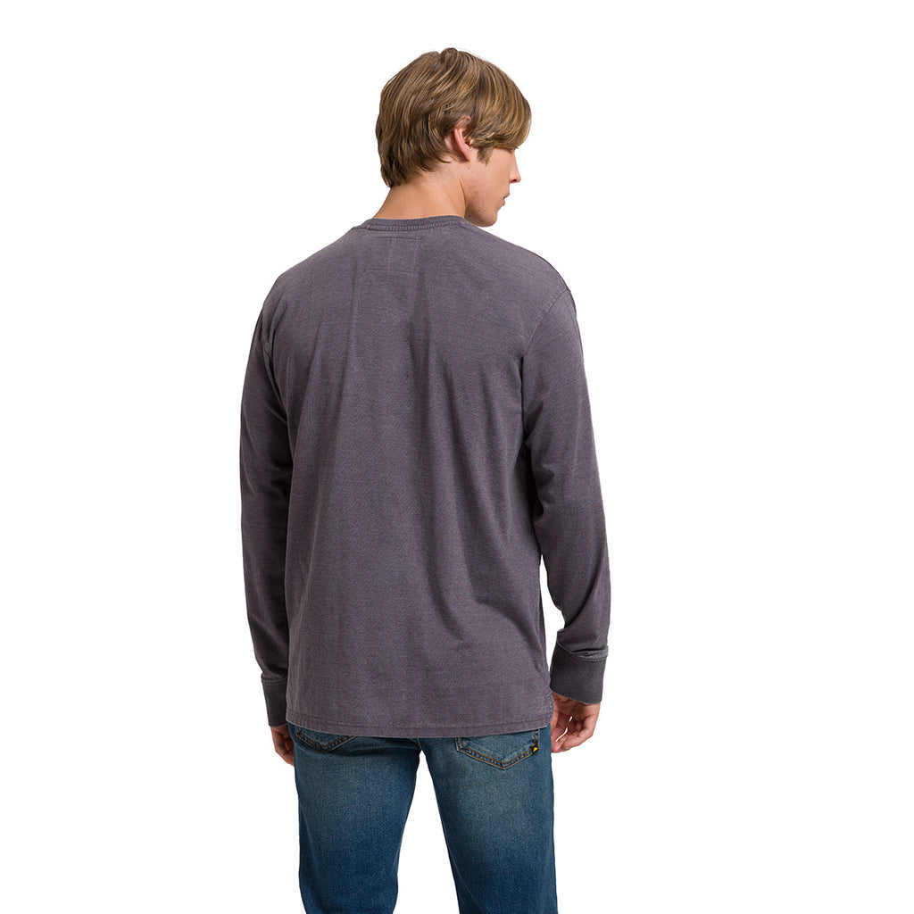 Camisa Polo Burnout Henley para hombre color morado