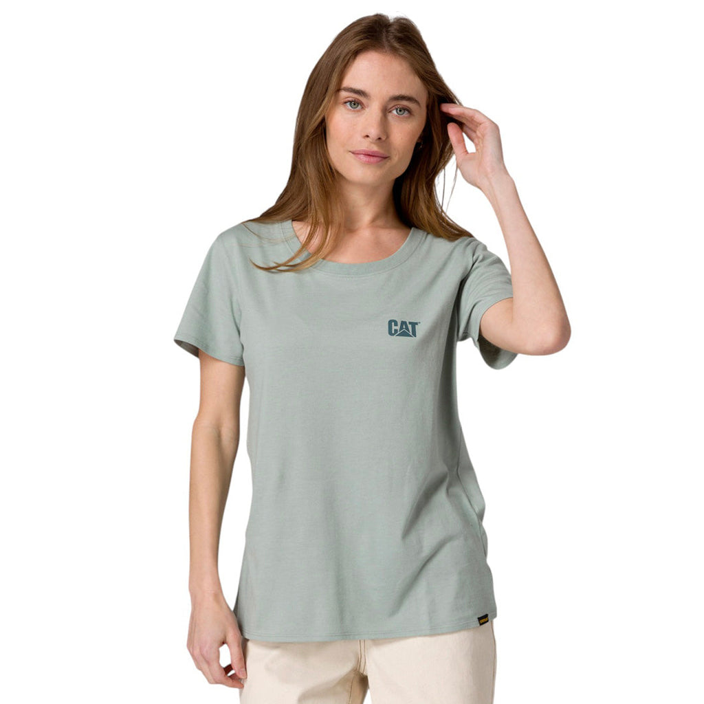 Camiseta Cat Logo para mujer color celeste