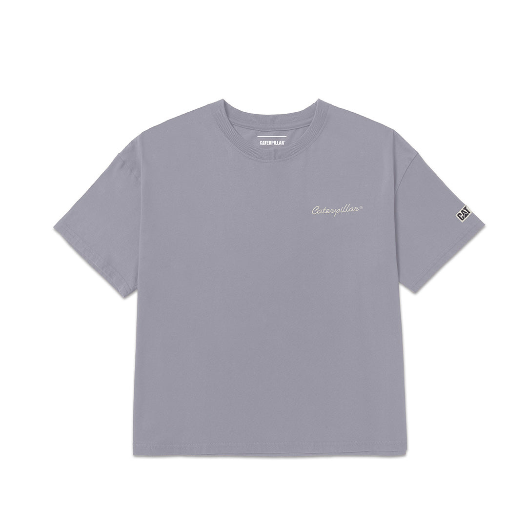 Camiseta Boxy Heavyweight para mujer color gris