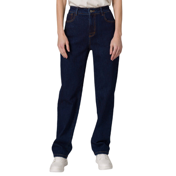 Jeans High-Rise Straight para mujer color negro