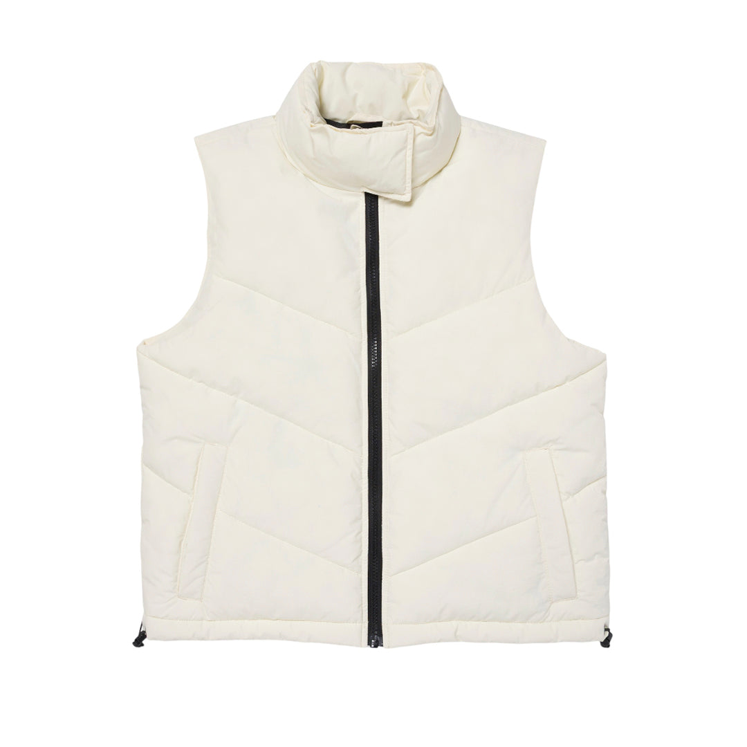Chaleco Cropped Puffer para mujer color blanco