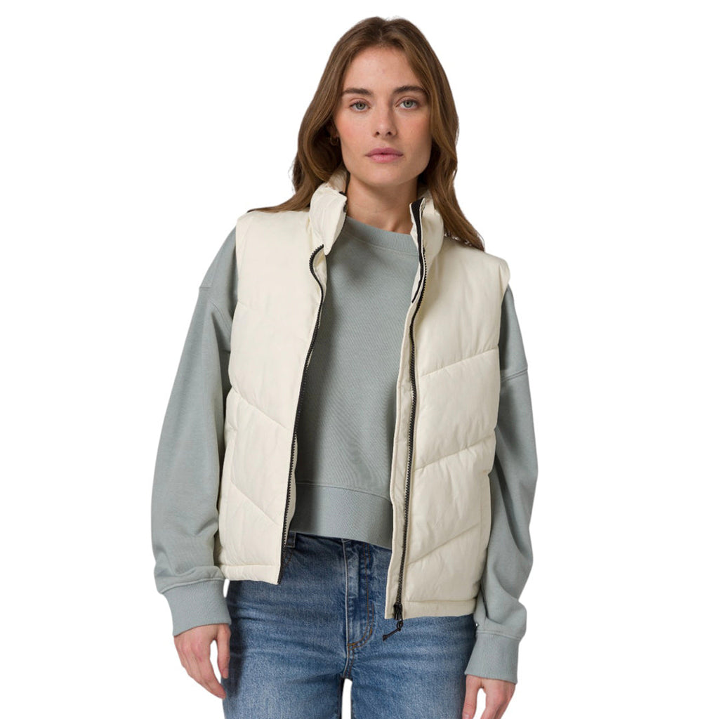 Chaleco Cropped Puffer para mujer color blanco