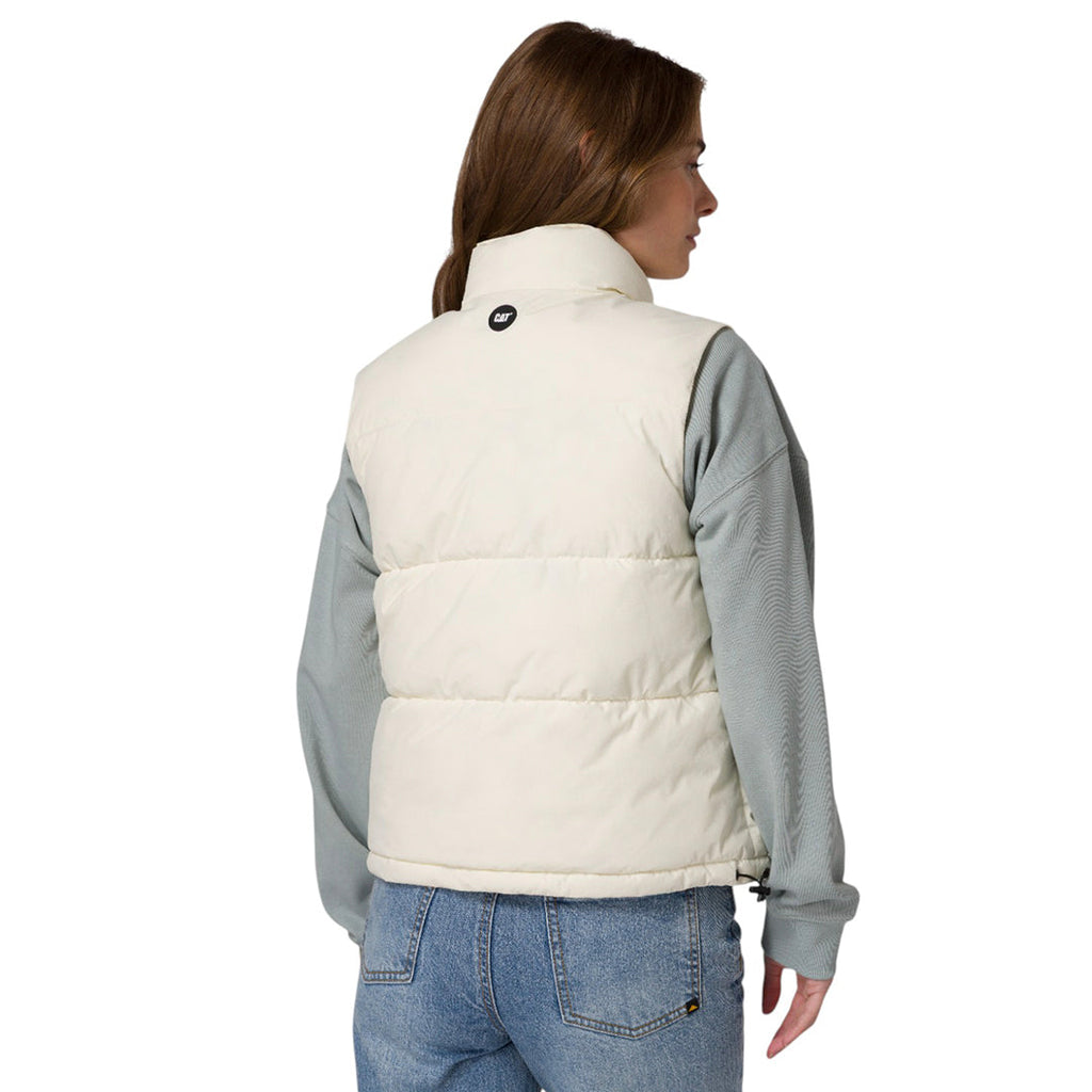 Chaleco Cropped Puffer para mujer color blanco