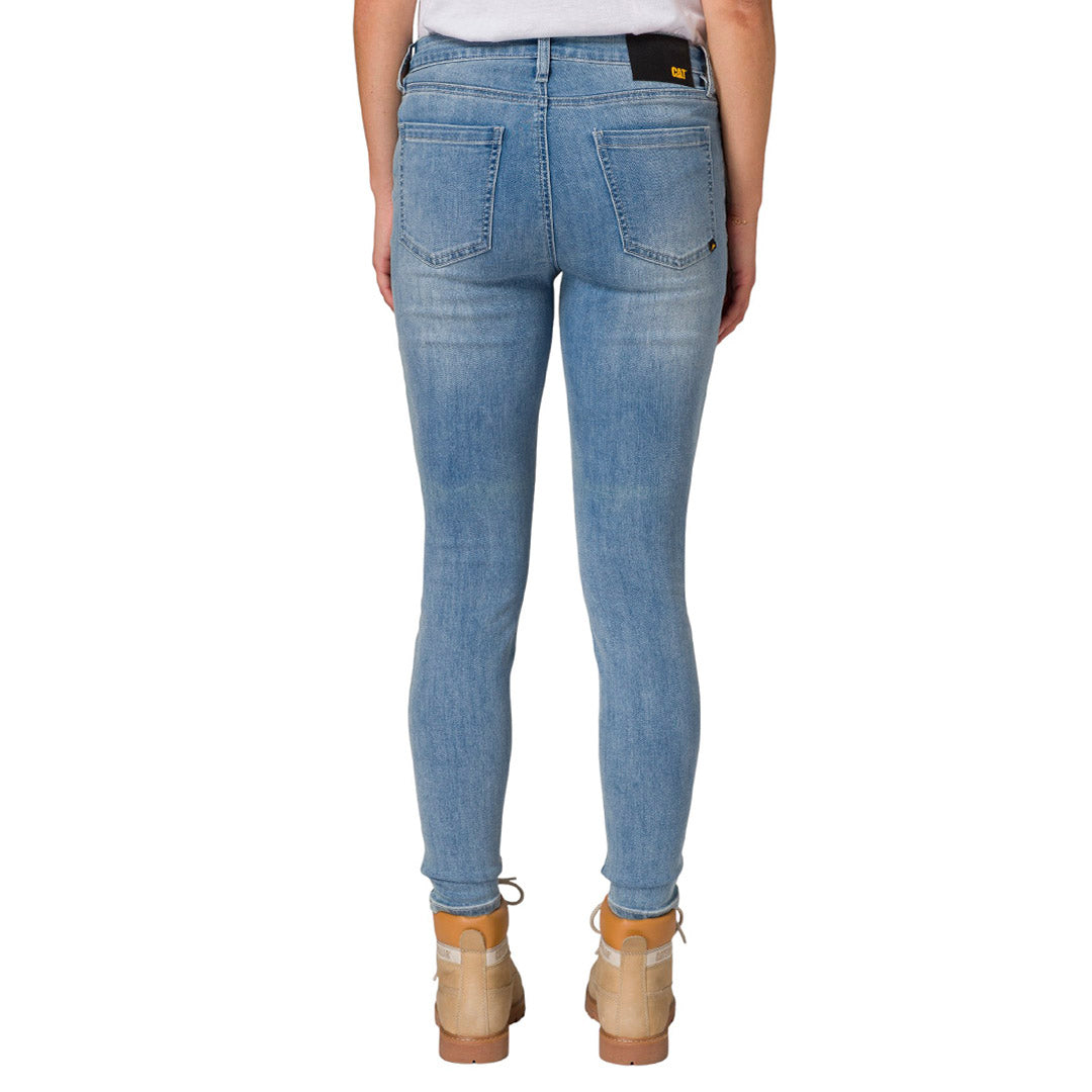 Jeans Stretch Mid-Rise Skinny para mujer color denim