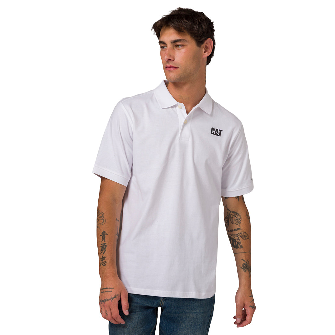 Camisa polo Cat Logo para hombre color blanco