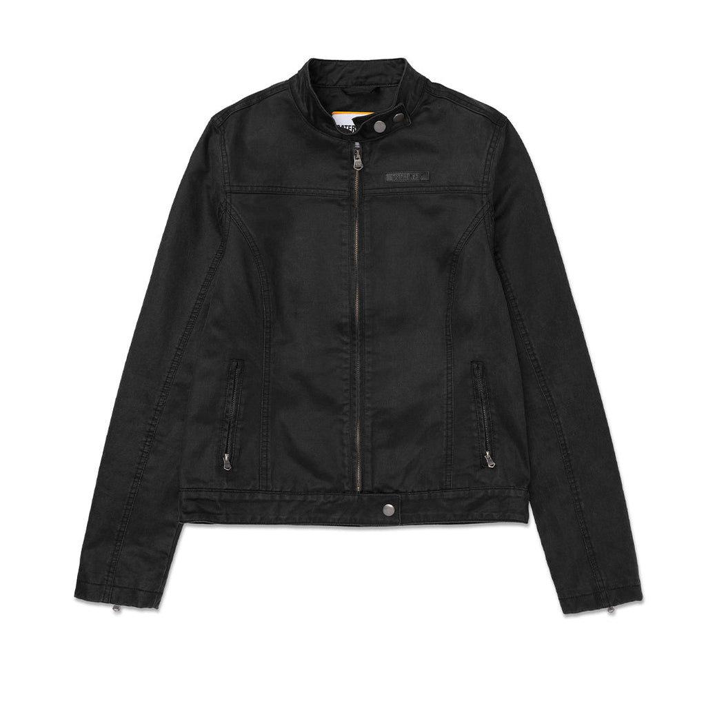 Jacket Waxed Moto para mujer color negro