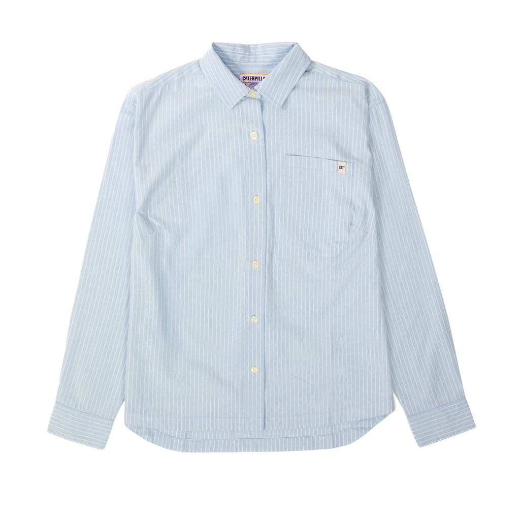 Camisa Oversized Poplin para mujer color celeste