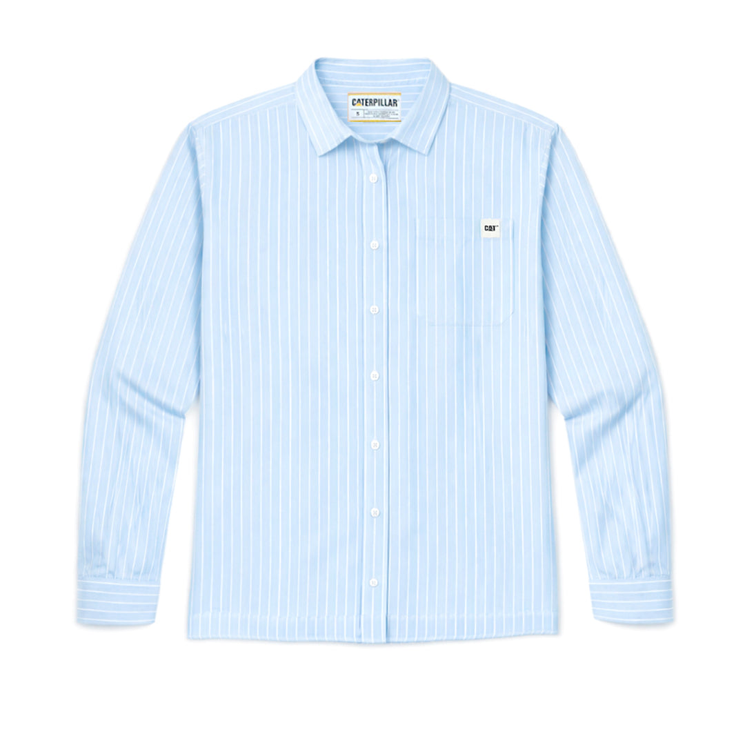 Camisa Oversized Poplin para mujer color celeste