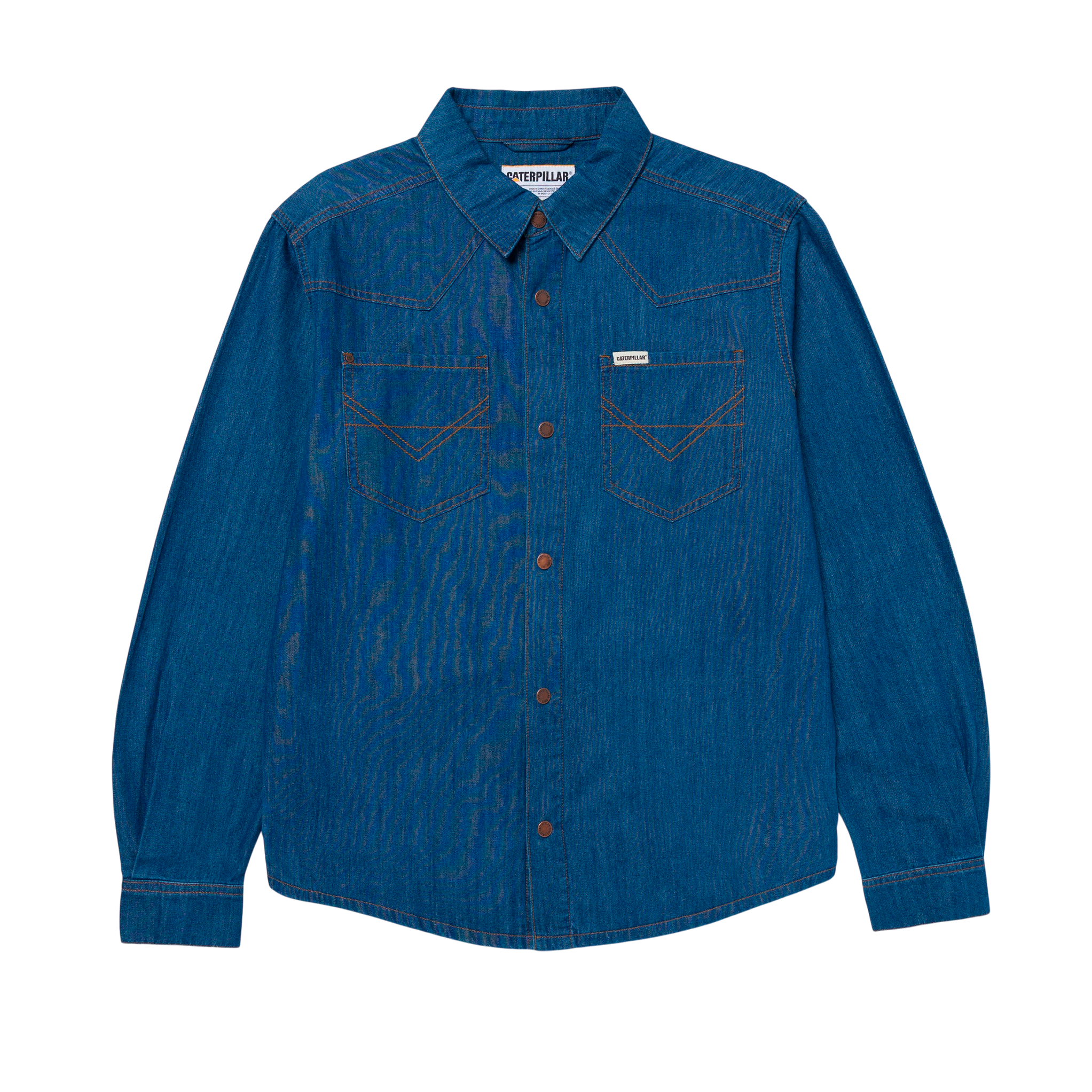Camisa Denim Western para hombre color azul