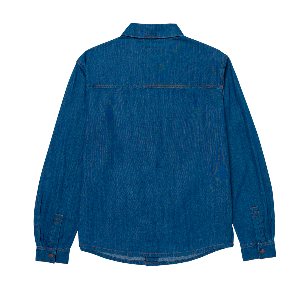 Camisa Denim Western para hombre color azul